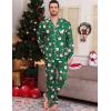 image:imageSWOMOG Mens Christmas Pajamas Sets Long Sleeve Button Down Pjs Mens Sleepwear Soft 2 Pcs Loungewear Nightwear with PocketsGreen Christmas Santa