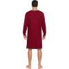 image:imageSWOMOG Mens Nightshirt Modal Long Sleeve Nightgown Henley Night Shirts Sleepwear Big amp Tall Nightwear SXXXLDeep Wine Red