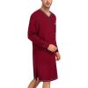 image:imageSWOMOG Mens Nightshirt Modal Long Sleeve Nightgown Henley Night Shirts Sleepwear Big amp Tall Nightwear SXXXLDeep Wine Red