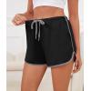 image:imageSWOMOG Womens Pajama Shorts Elastic Waist Sleep Shorts Women Comfy Lounge Pants Soft Pj Shorts with Pockets SXXLBlack
