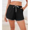 image:imageSWOMOG Womens Pajama Shorts Elastic Waist Sleep Shorts Women Comfy Lounge Pants Soft Pj Shorts with Pockets SXXLBlack