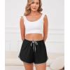 image:imageSWOMOG Womens Pajama Shorts Elastic Waist Sleep Shorts Women Comfy Lounge Pants Soft Pj Shorts with Pockets SXXLBlack