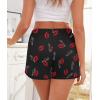 image:imageSWOMOG Womens Pajama Shorts Elastic Waist Sleep Shorts Women Comfy Lounge Pants Soft Pj Shorts with Pockets SXXLBlack Red Lips