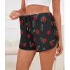 image:imageSWOMOG Womens Pajama Shorts Elastic Waist Sleep Shorts Women Comfy Lounge Pants Soft Pj Shorts with Pockets SXXLBlack Red Lips