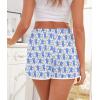 image:imageSWOMOG Womens Pajama Shorts Elastic Waist Sleep Shorts Women Comfy Lounge Pants Soft Pj Shorts with Pockets SXXLBlue Monkey