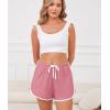 image:imageSWOMOG Womens Pajama Shorts Elastic Waist Sleep Shorts Women Comfy Lounge Pants Soft Pj Shorts with Pockets SXXLPink