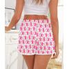 image:imageSWOMOG Womens Pajama Shorts Elastic Waist Sleep Shorts Women Comfy Lounge Pants Soft Pj Shorts with Pockets SXXLPink Monkey