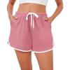image:imageSWOMOG Womens Pajama Shorts Elastic Waist Sleep Shorts Women Comfy Lounge Pants Soft Pj Shorts with Pockets SXXLPink