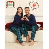image:imageSWOMOG Couple Matching Pajamas Plaid Long Sleeve Christmas Pjs for Men and Women Soft Warm Loungewear with PocketNavy  Green