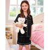 image:imageSWOMOG Couple Matching Pajamas Sets Women amp Men Button Down Silk Pjs Men Short Sleeve Soft Lounge Sets 2 Pcs LoungewearBlack
