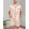 image:imageSWOMOG Couple Matching Pajamas Sets Women amp Men Button Down Silk Pjs Men Short Sleeve Soft Lounge Sets 2 Pcs LoungewearChampagne