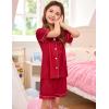 image:imageSWOMOG Couple Matching Pajamas Sets Women amp Men Button Down Silk Pjs Men Short Sleeve Soft Lounge Sets 2 Pcs LoungewearLight Red