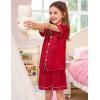 image:imageSWOMOG Couple Matching Pajamas Sets Women amp Men Button Down Silk Pjs Men Short Sleeve Soft Lounge Sets 2 Pcs LoungewearLight Red