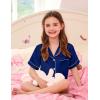 image:imageSWOMOG Couple Matching Pajamas Sets Women amp Men Button Down Silk Pjs Men Short Sleeve Soft Lounge Sets 2 Pcs LoungewearNavy Blue