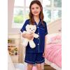 image:imageSWOMOG Couple Matching Pajamas Sets Women amp Men Button Down Silk Pjs Men Short Sleeve Soft Lounge Sets 2 Pcs LoungewearNavy Blue