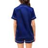 image:imageSWOMOG Couple Matching Pajamas Sets Women amp Men Button Down Silk Pjs Men Short Sleeve Soft Lounge Sets 2 Pcs LoungewearNavy Blue