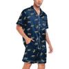 image:imageSWOMOG Couple Matching Pajamas Sets Women amp Men Button Down Silk Pjs Men Short Sleeve Soft Lounge Sets 2 Pcs LoungewearNavy Blue Leopard