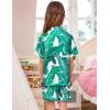 image:imageSWOMOG Couple Matching Pajamas Sets Women amp Men Button Down Silk Pjs Men Short Sleeve Soft Lounge Sets 2 Pcs LoungewearWhite Leaves