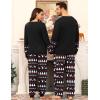 image:imageSWOMOG Couple Pajamas Sets Christmas Matching Long Sleeve Sleepwear Pjs Women amp Men Soft 2 Pieces LoungewearBlack Christmas Tree