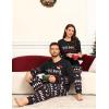 image:imageSWOMOG Couple Pajamas Sets Christmas Matching Long Sleeve Sleepwear Pjs Women amp Men Soft 2 Pieces LoungewearBlack Christmas Tree