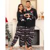 image:imageSWOMOG Couple Pajamas Sets Christmas Matching Long Sleeve Sleepwear Pjs Women amp Men Soft 2 Pieces LoungewearBlack Christmas Tree