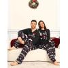 image:imageSWOMOG Couple Pajamas Sets Christmas Matching Long Sleeve Sleepwear Pjs Women amp Men Soft 2 Pieces LoungewearBlack Christmas Tree