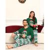 image:imageSWOMOG Couple Pajamas Sets Christmas Matching Long Sleeve Sleepwear Pjs Women amp Men Soft 2 Pieces LoungewearGreen White Elk