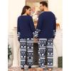 image:imageSWOMOG Couple Pajamas Sets Christmas Matching Long Sleeve Sleepwear Pjs Women amp Men Soft 2 Pieces LoungewearNavy Blue Snowflakes
