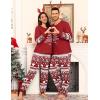 image:imageSWOMOG Couple Pajamas Sets Christmas Matching Long Sleeve Sleepwear Pjs Women amp Men Soft 2 Pieces LoungewearRed Christmas Bear