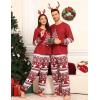 image:imageSWOMOG Couple Pajamas Sets Christmas Matching Long Sleeve Sleepwear Pjs Women amp Men Soft 2 Pieces LoungewearRed Christmas Bear