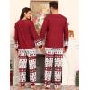 image:imageSWOMOG Couple Pajamas Sets Christmas Matching Long Sleeve Sleepwear Pjs Women amp Men Soft 2 Pieces LoungewearWhite Red Christmas