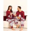image:imageSWOMOG Couple Pajamas Sets Christmas Matching Long Sleeve Sleepwear Pjs Women amp Men Soft 2 Pieces LoungewearWhite Red Christmas