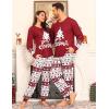 image:imageSWOMOG Couple Pajamas Sets Christmas Matching Long Sleeve Sleepwear Pjs Women amp Men Soft 2 Pieces LoungewearWhite Red Christmas