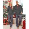 image:imageSWOMOG Couples Christmas Matching Pajamas Set Women amp Men Long Sleeve Sleepwear Hooded Top Plaid Pants Pjs with PocketsDeep Grey