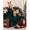 image:imageSWOMOG Couples Christmas Matching Pajamas Set Women amp Men Long Sleeve Sleepwear Hooded Top Plaid Pants Pjs with PocketsEmerald Green