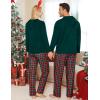 image:imageSWOMOG Couples Christmas Matching Pajamas Set Women amp Men Long Sleeve Sleepwear Hooded Top Plaid Pants Pjs with PocketsEmerald Green