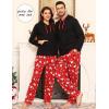 image:imageSWOMOG Couples Christmas Matching Pajamas Set Women amp Men Long Sleeve Sleepwear Hooded Top Plaid Pants Pjs with PocketsSanta Snowman