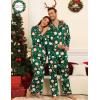 image:imageSWOMOG Couples Matching Silk Satin Pajamas Set Long Sleeve Sleepwear Soft Button Down Loungewear 2 Pcs Pj SetGreen Christmas Santa