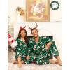 image:imageSWOMOG Couples Matching Silk Satin Pajamas Set Long Sleeve Sleepwear Soft Button Down Loungewear 2 Pcs Pj SetGreen Christmas Santa