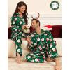 image:imageSWOMOG Couples Matching Silk Satin Pajamas Set Long Sleeve Sleepwear Soft Button Down Loungewear 2 Pcs Pj SetGreen Christmas Santa