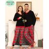 image:imageSWOMOG Couples Pajama Sets Women amp Men Long Sleeve Sleepwear Top Plaid Pants Loungewear Set with PocketsBig Red Plaid