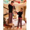 image:imageSWOMOG Couples Pajama Sets Women amp Men Long Sleeve Sleepwear Top Plaid Pants Loungewear Set with PocketsBlack  Black Plaid