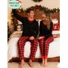 image:imageSWOMOG Couples Pajama Sets Women amp Men Long Sleeve Sleepwear Top Plaid Pants Loungewear Set with PocketsBlack  Red Plaid