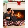 image:imageSWOMOG Couples Pajama Sets Women amp Men Long Sleeve Sleepwear Top Plaid Pants Loungewear Set with PocketsDeep Grey  Black Plaid