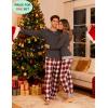 image:imageSWOMOG Couples Pajama Sets Women amp Men Long Sleeve Sleepwear Top Plaid Pants Loungewear Set with PocketsDeep Grey  Black Plaid