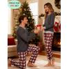 image:imageSWOMOG Couples Pajama Sets Women amp Men Long Sleeve Sleepwear Top Plaid Pants Loungewear Set with PocketsDeep Grey  Red Plaid