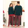 image:imageSWOMOG Couples Pajama Sets Women amp Men Long Sleeve Sleepwear Top Plaid Pants Loungewear Set with PocketsEmerald Green