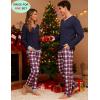 image:imageSWOMOG Couples Pajama Sets Women amp Men Long Sleeve Sleepwear Top Plaid Pants Loungewear Set with PocketsNavy Blue  Red Plaid