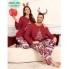 image:imageSWOMOG Couples Pajama Sets Women amp Men Long Sleeve Sleepwear Top Plaid Pants Loungewear Set with PocketsRed Christmas Tree