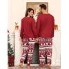 image:imageSWOMOG Couples Pajama Sets Women amp Men Long Sleeve Sleepwear Top Plaid Pants Loungewear Set with PocketsRed Christmas Tree